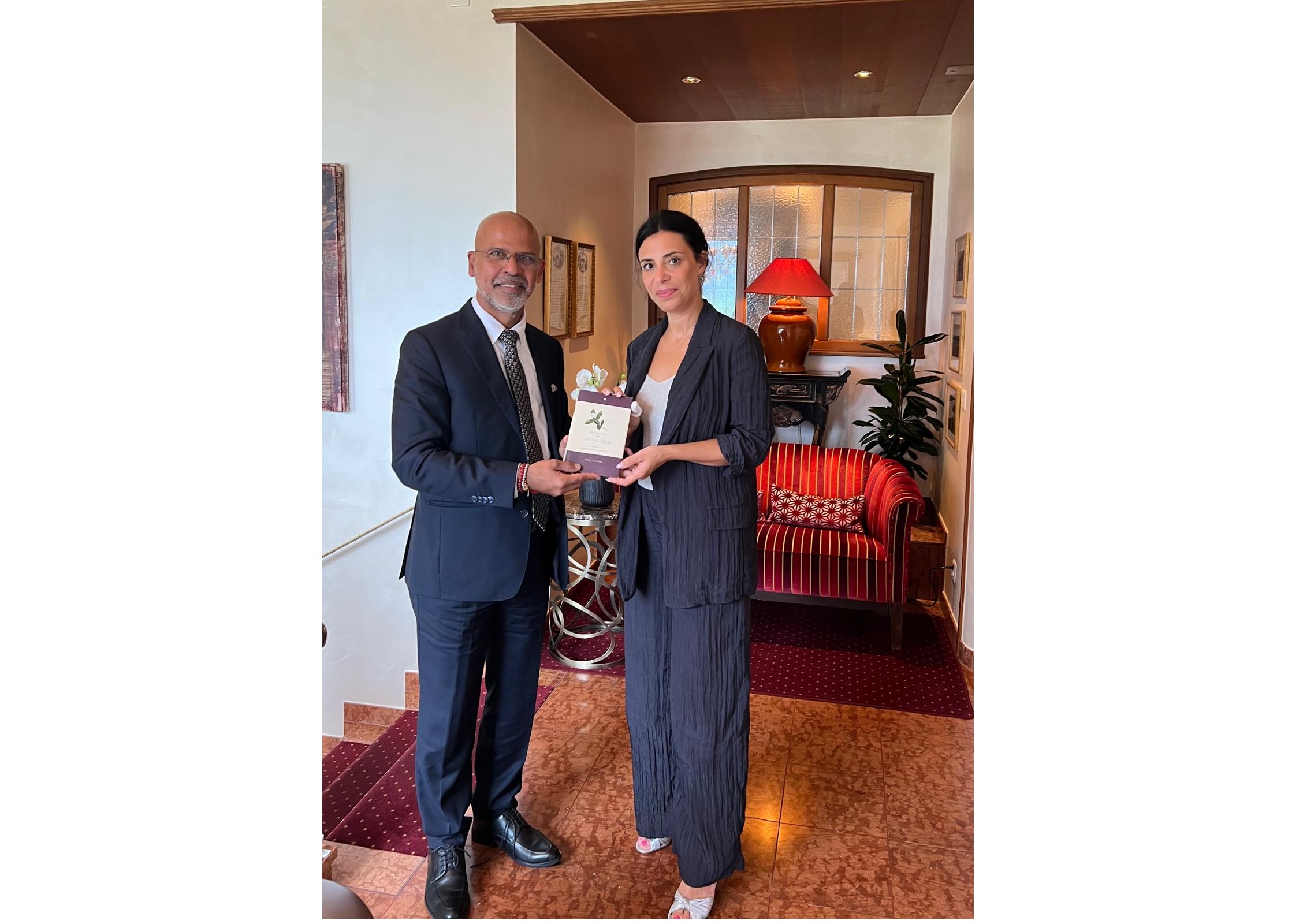 Ambassador Mridul Kumar met Dominique Hasler, Foreign Minster, Liechtenstein, on 26 August 2024
